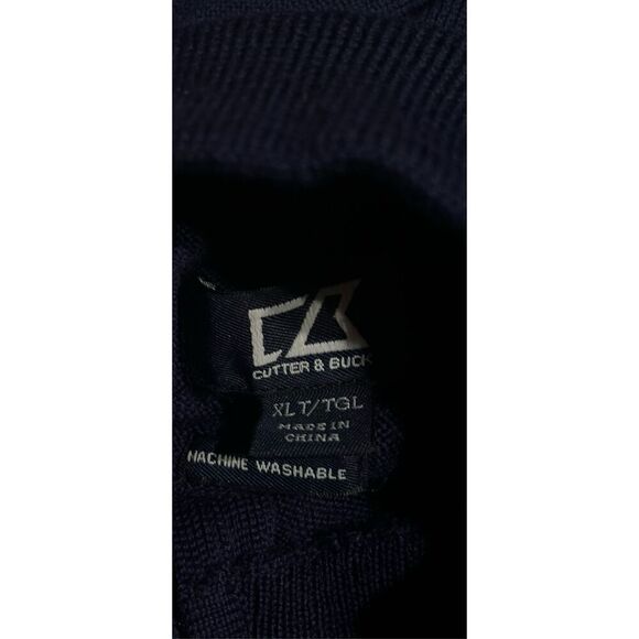 Cutterbuck sweater zip up navy blue size size XLT /TGL wool - Picture 6 of 6